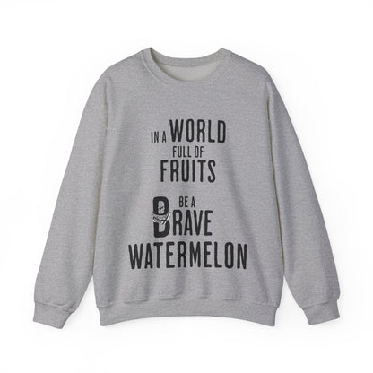 In a world full of fruits be a brave watermelon - Clever Activism Palestinian Keffiyeh Sweatshirt