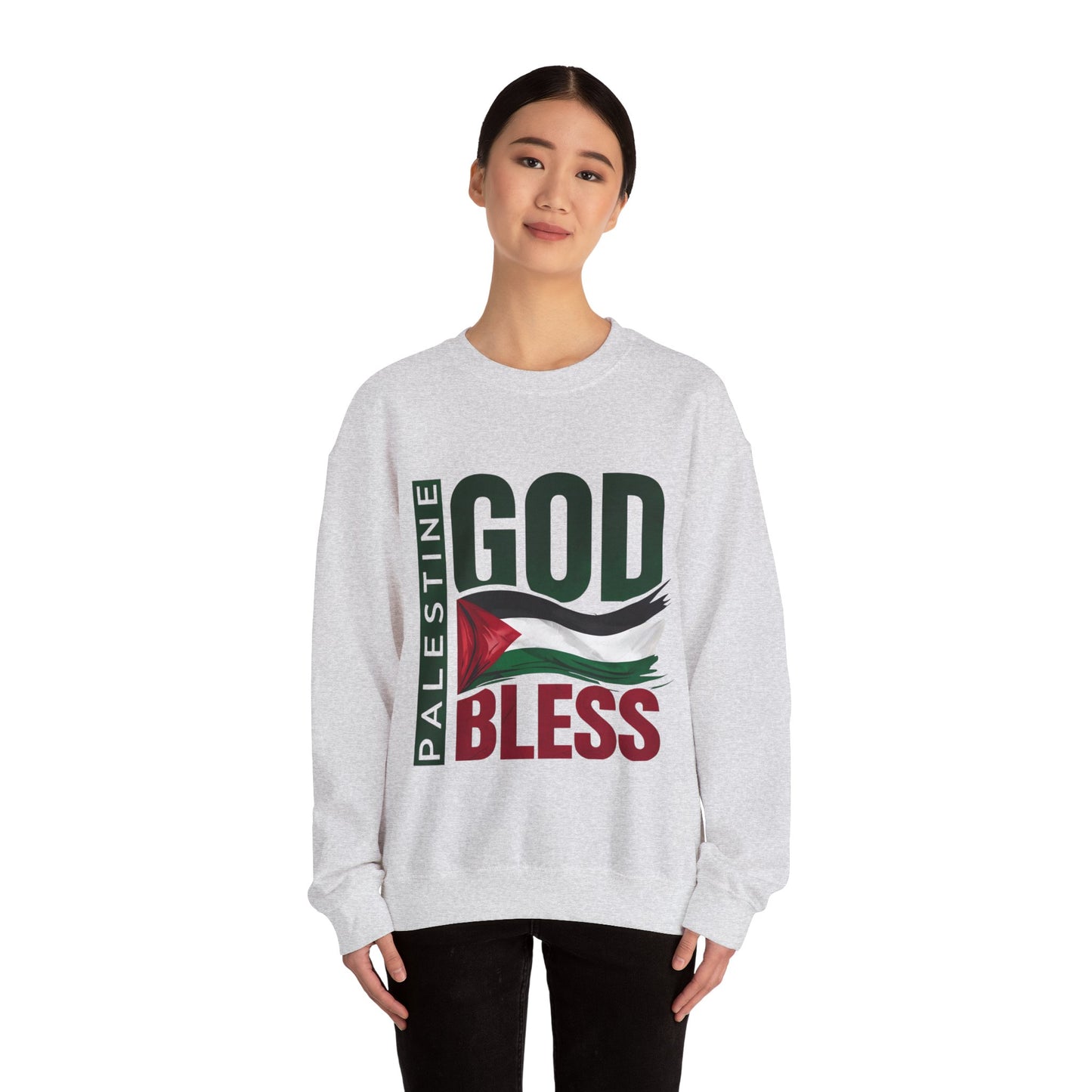 God Bless Palestine - Palestinian Distressed Flag