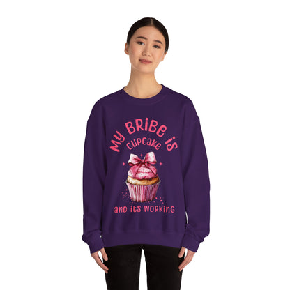 My Bribe Cupcake Makes and its working -  Watercolor Pink Cupcake Sweatshirt
