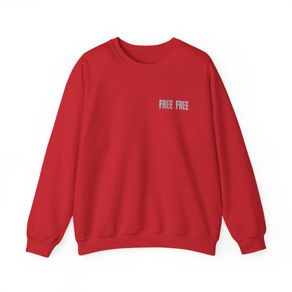 Free Free Free Palestine - Monochrome Metallic-like Style Typography  Front and Back Design Sweatshirt