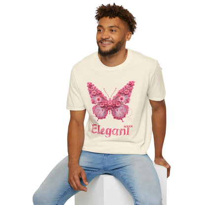 Elegant Floral Butterfly T-Shirt – Whimsical Design
