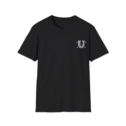 Letter U Flower T-Shirt - Letters Flowers Patterns Front And Back Design