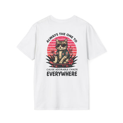 Vibrant Sunset Playful Cat on Skateboard Graphic T-Shirt  - Always The One To Cause Adorable Chaos Everywhere