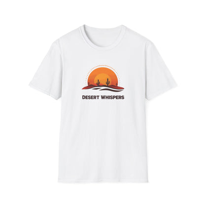 Desert Whispers T-Shirt – Nature Scene with Sunset, Cactus, and Sand Design