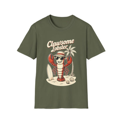 Clawsome Lobster T-Shirt - Lobster with Sunglasses Enjoying Beach Design
