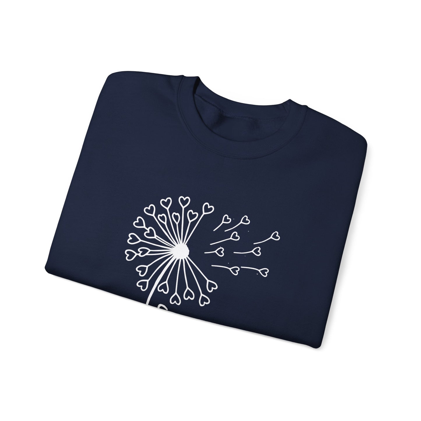 So (Sow) much love - Playful Minimalistic Dandelion with Heart Shapes Sweatshirt