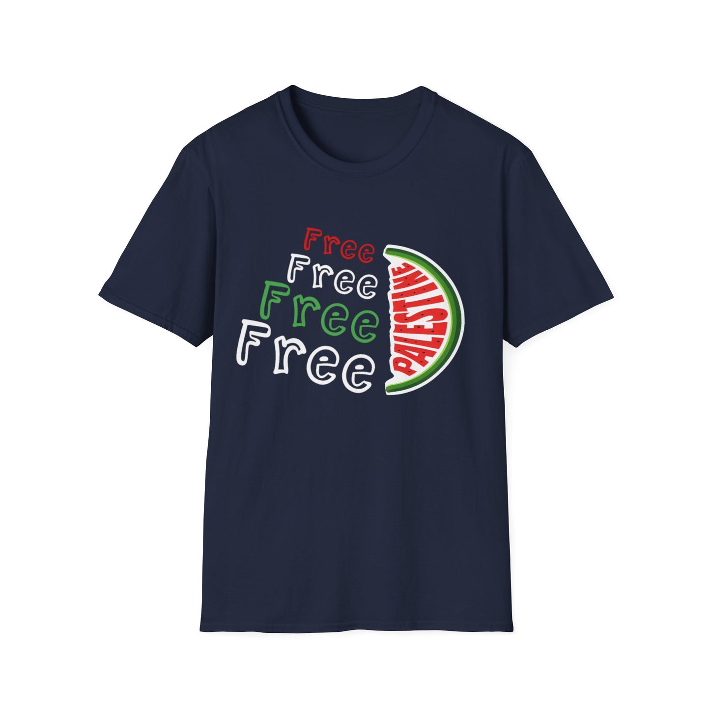 Free Palestine - Asymmetrical Typography T-Shirt