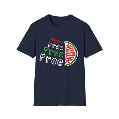 Free Palestine - Asymmetrical Typography T-Shirt