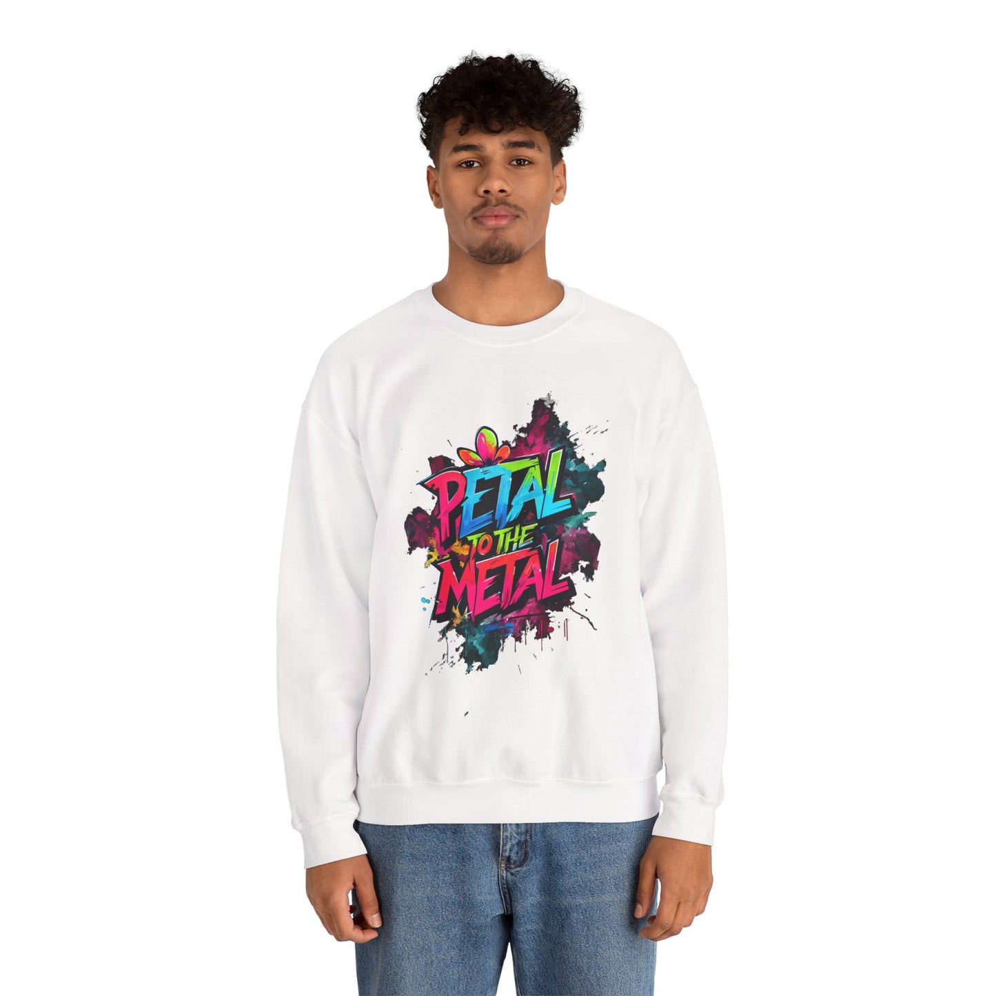 Petal To The Metal – Playful Vibrant Graffiti Typography Sweatshirt