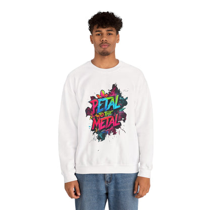 Petal To The Metal – Playful Vibrant Graffiti Typography Sweatshirt