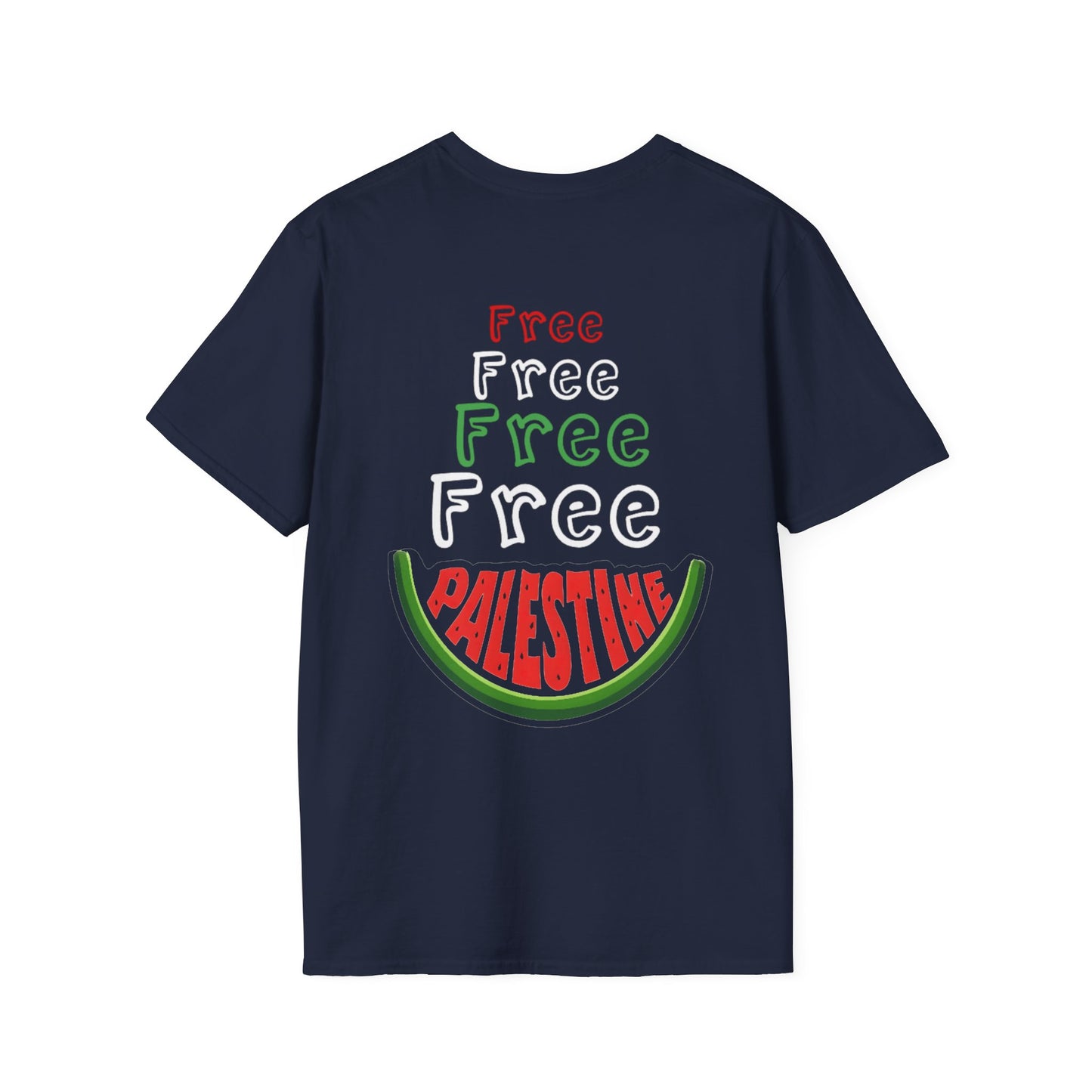 Free Palestine - Typography Front And Back Design T-Shirt