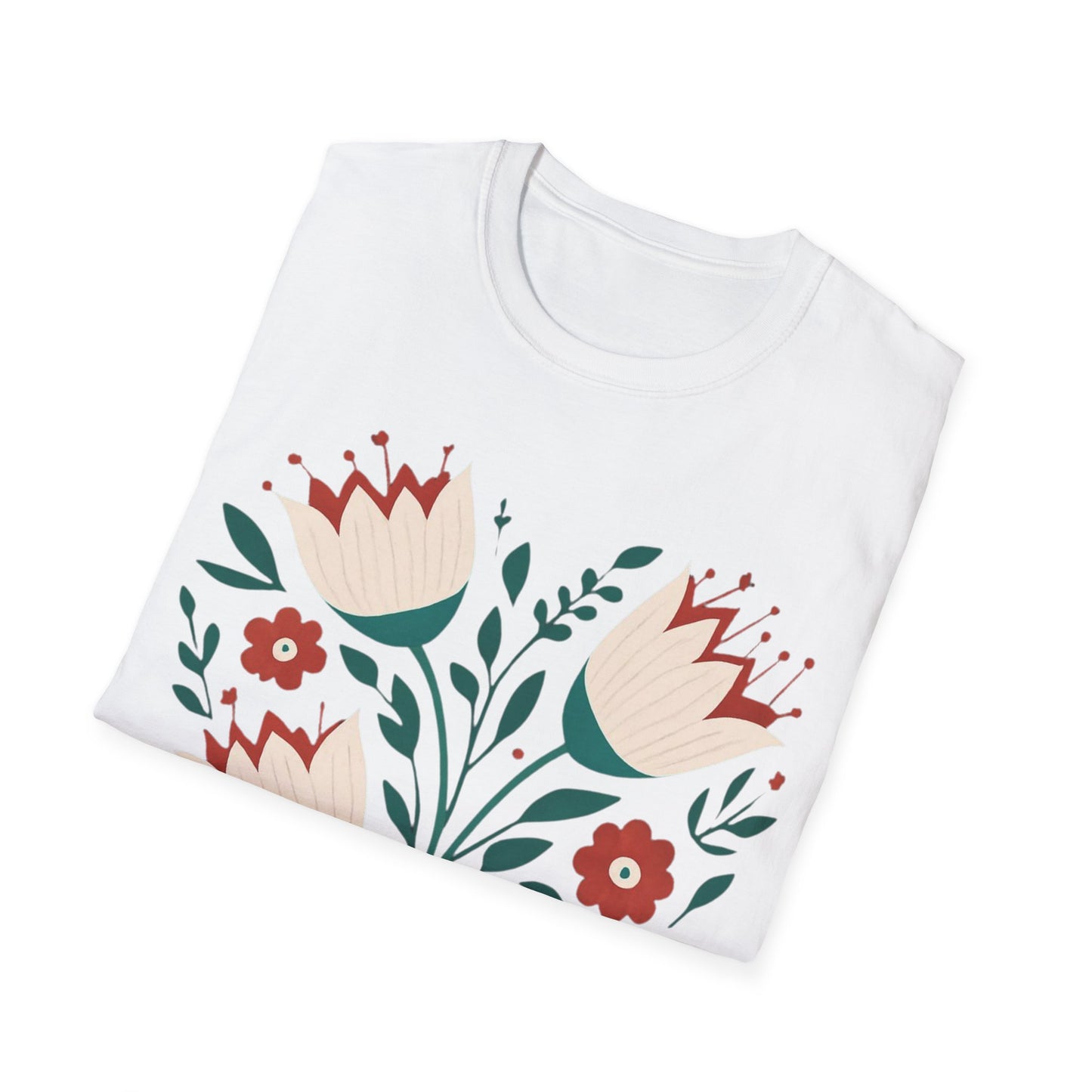 Heart Boho Flowers Minimalistic T-Shirt Design