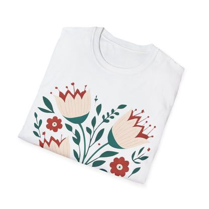 Heart Boho Flowers Minimalistic T-Shirt Design