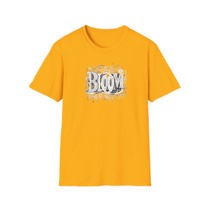 Vintage Bloom T-Shirt - Typography Monochrome Design