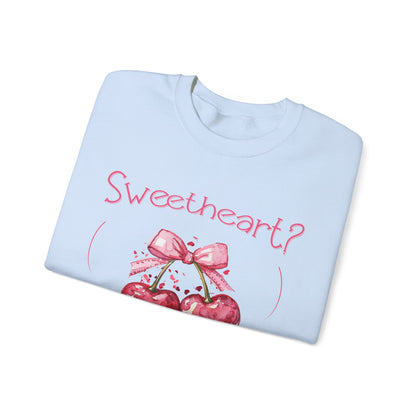 Sweetheart? Only After Coffee - Watercolor Playful Heart Cherry Coffee Sweatshirt