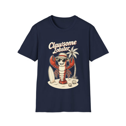 Clawsome Lobster T-Shirt - Lobster with Sunglasses Enjoying Beach Design