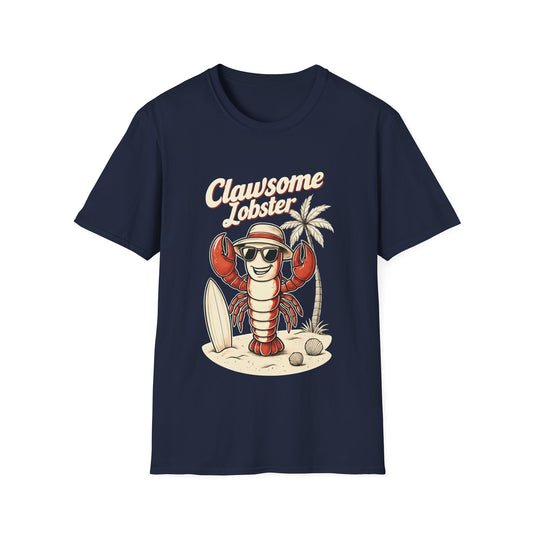 Clawsome Lobster T-Shirt - Lobster with Sunglasses Enjoying Beach Design
