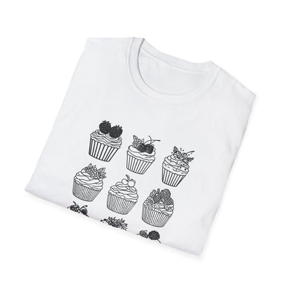 Monochrome Minimalistic Cupcake Grid T-Shirt