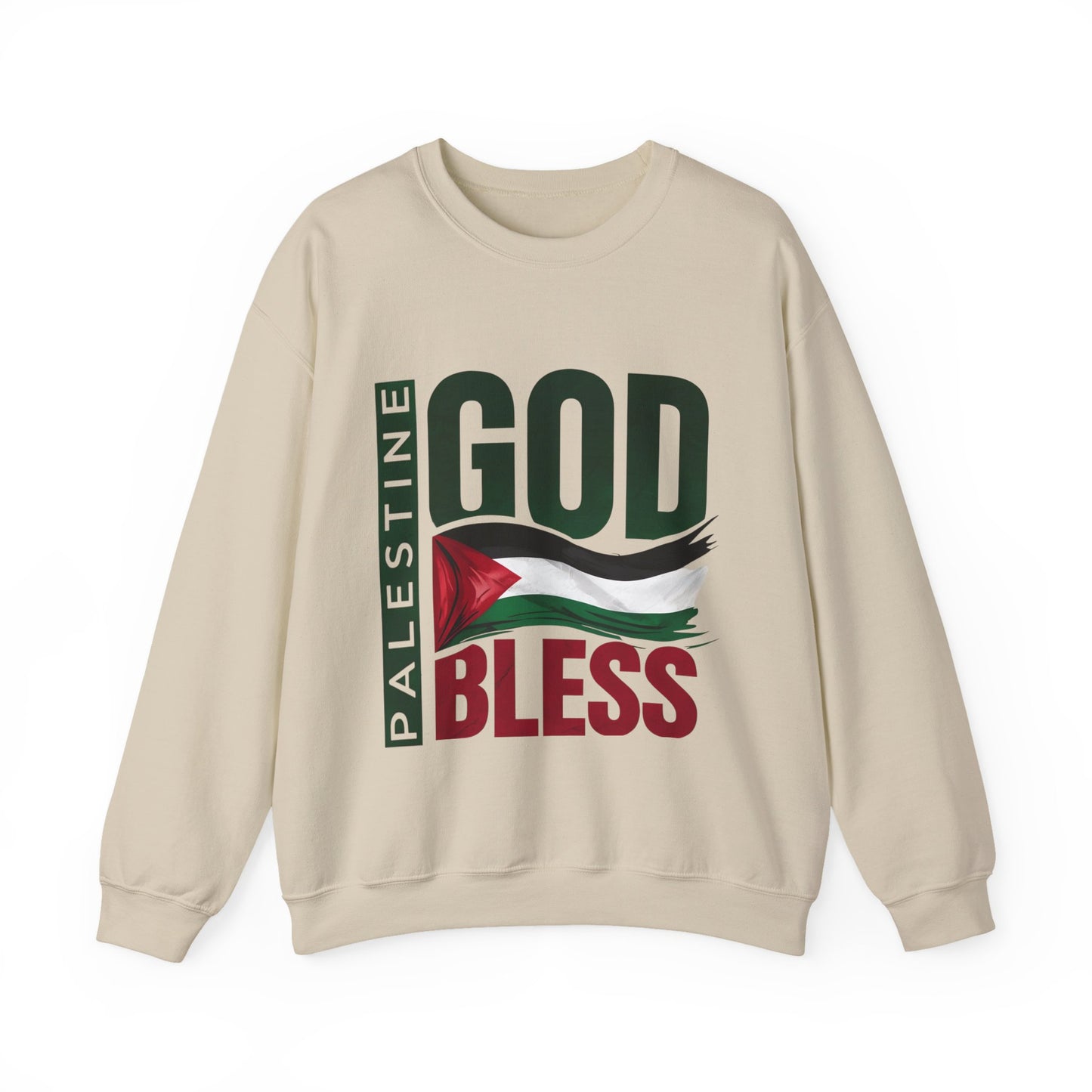 God Bless Palestine - Palestinian Distressed Flag