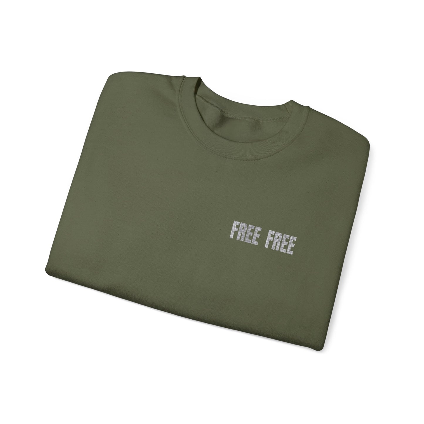 Free Free Free Palestine - Monochrome Metallic-like Style Typography  Front and Back Design Sweatshirt