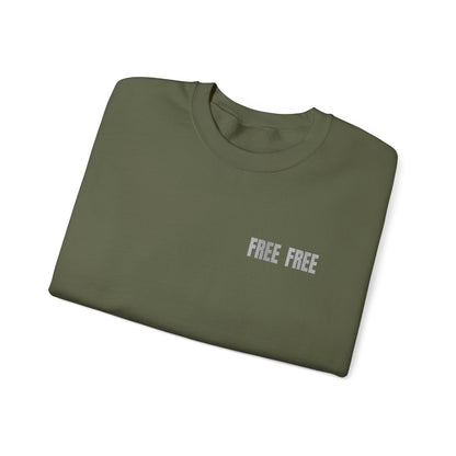 Free Free Free Palestine - Monochrome Metallic-like Style Typography  Front and Back Design Sweatshirt