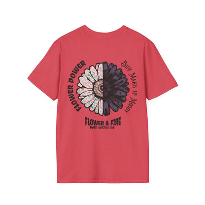 Flower Power but Make it Moody T-Shirt - Symmetrical Flower of Contrasting Designs