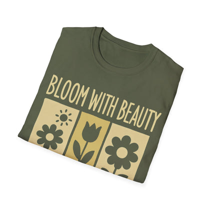 Bloom With Beauty T-Shirt -  Floral Silhouette Design
