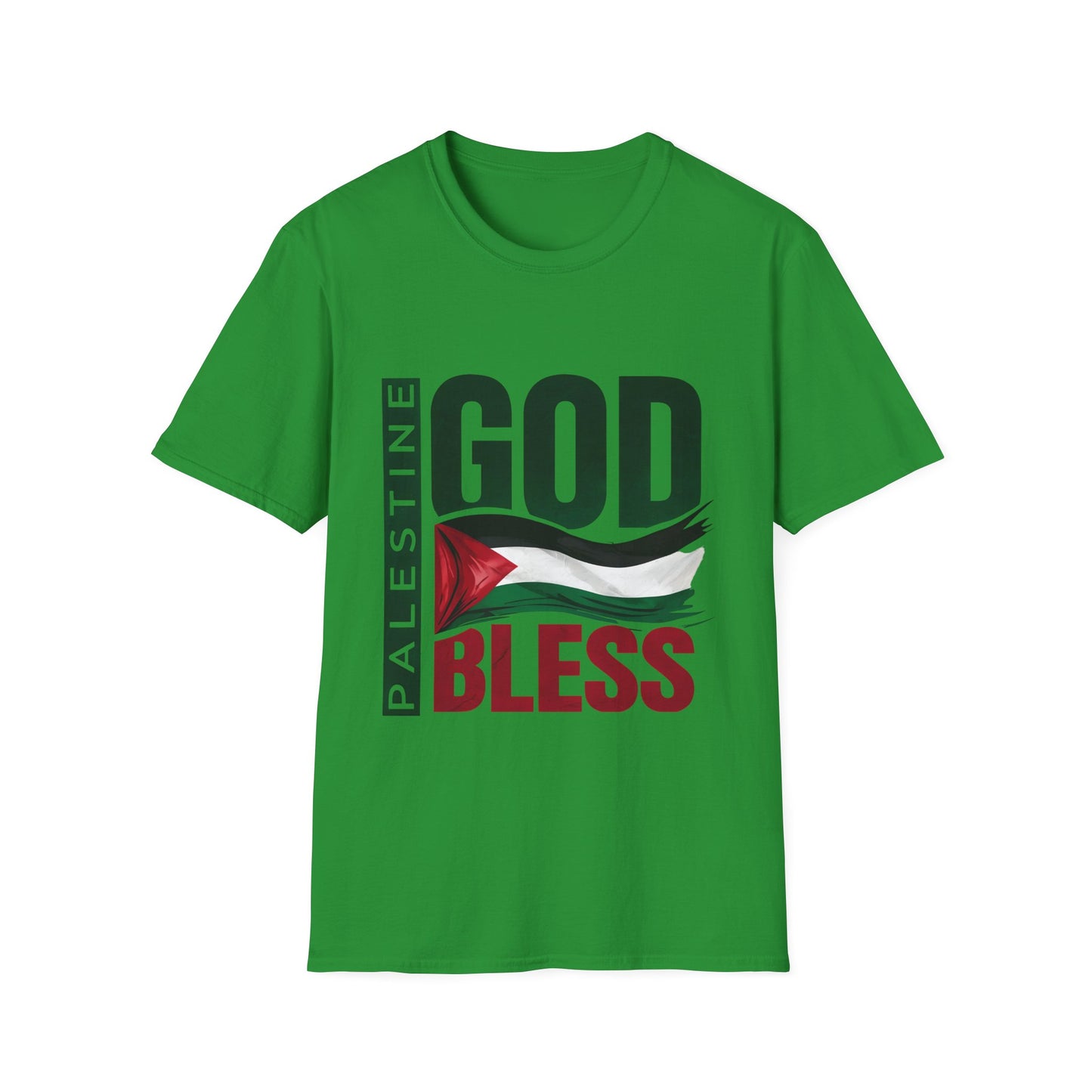 God Bless Palestine - Palestinian Distressed Flag