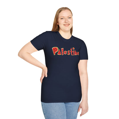 Palestine - Watermelon Pattern Typography T-Shirt