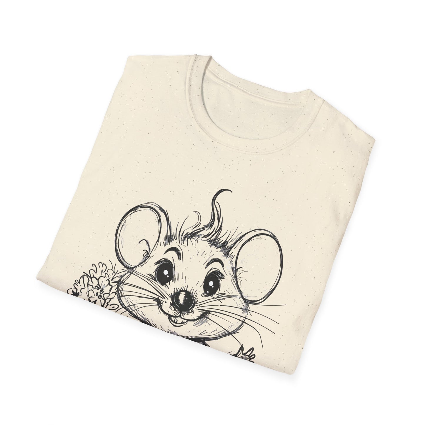 Have A Mice-Day T-Shirt - Mouse Holding Flowers Design