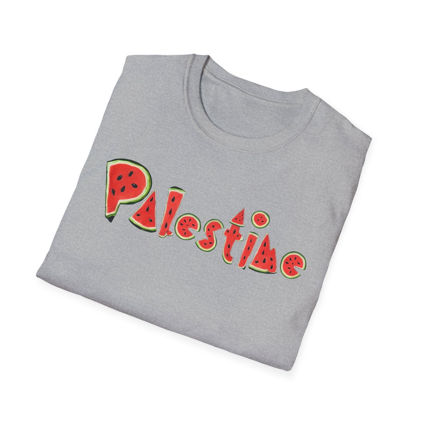 Palestine - Watermelon Pattern Typography T-Shirt