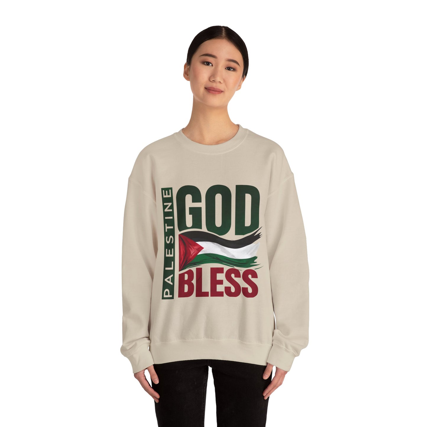 God Bless Palestine - Palestinian Distressed Flag