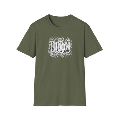 Vintage Bloom T-Shirt - Typography Monochrome Design
