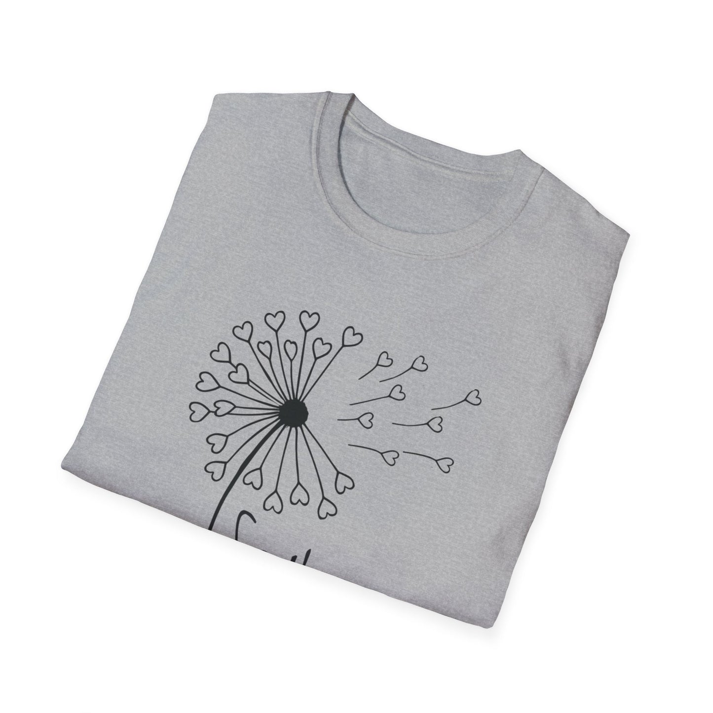 So (Sow) much love T-Shirt -Minimalistic Dandelion with Heart Shapes Design