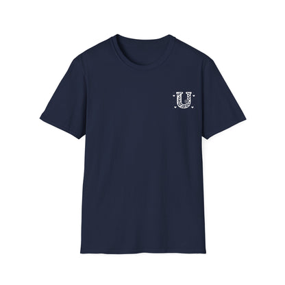 Letter U Flower T-Shirt - Letters Flowers Patterns Front And Back Design