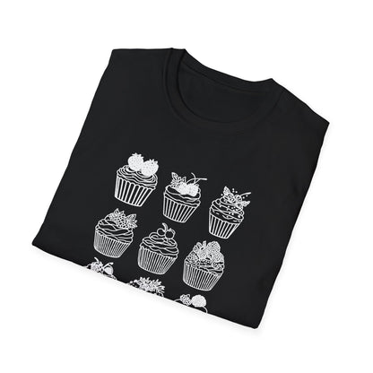 Monochrome Minimalistic Cupcake Grid T-Shirt