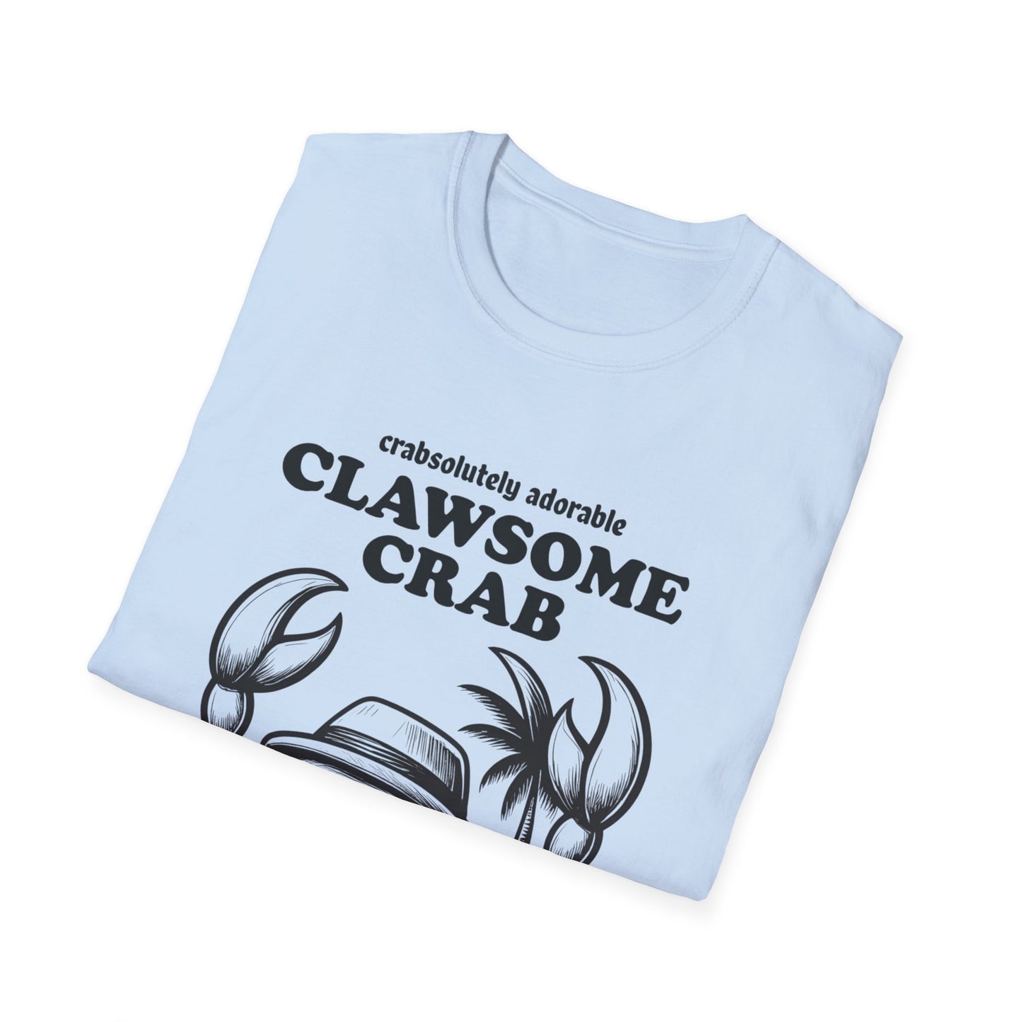 Crabsolutely Adorable Clawsome Crab  - Playful Cartoon Crab With Sunglasses And Palm Tree T-Shirt