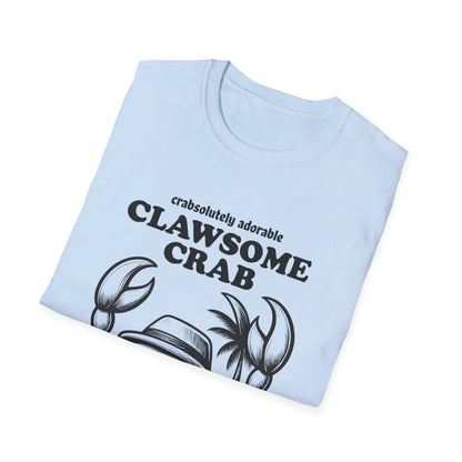 Crabsolutely Adorable Clawsome Crab  - Playful Cartoon Crab With Sunglasses And Palm Tree T-Shirt