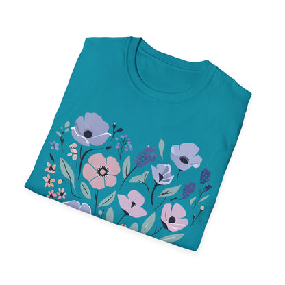 Heart Shaped Floral Arrangement T-Shirt -  Pastel Tones Design