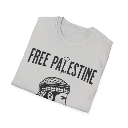 Free Palestine Free World - Man Wearing Palestinian Kuffiyah