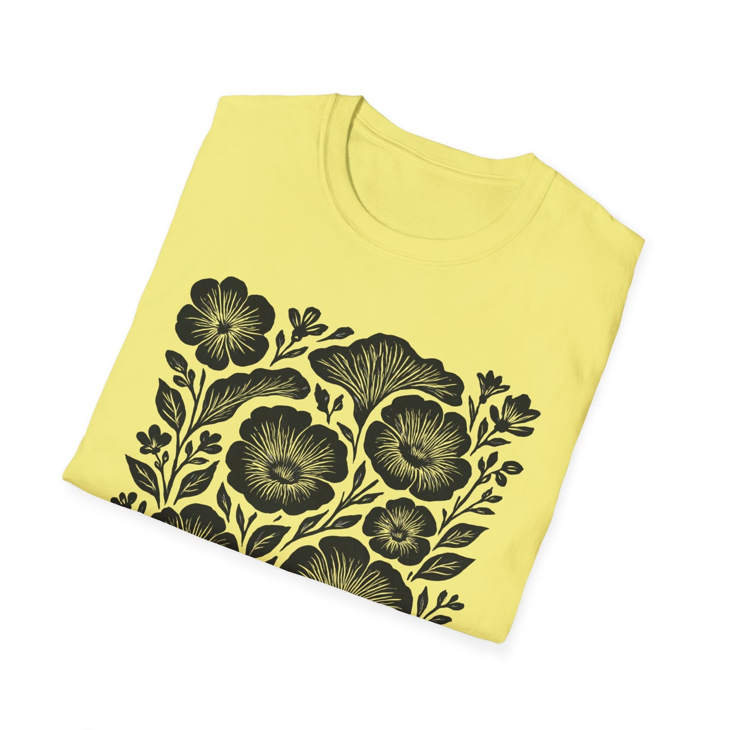 Monochrome Silhouette Cut-out Floral T-Shirt