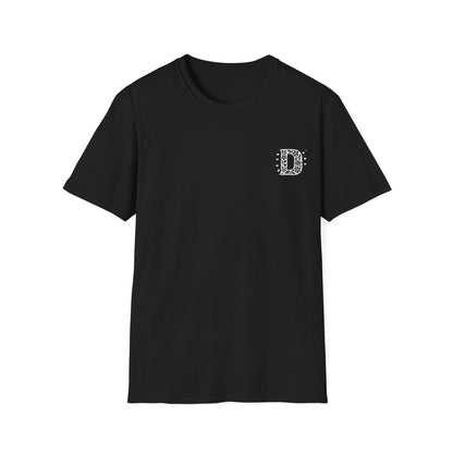 Letter D Flower T-Shirt - Letters Flowers Patterns Front And Back Design