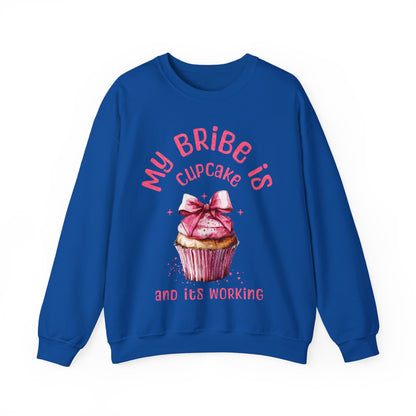 My Bribe Cupcake Makes and its working -  Watercolor Pink Cupcake Sweatshirt