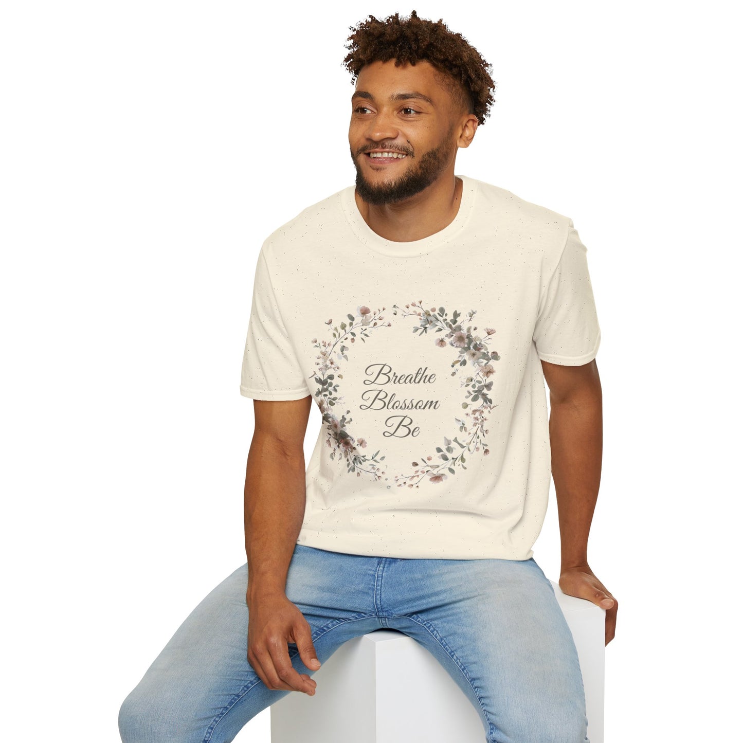 Breathe Blossom Be - Floral Wreath T-Shirt