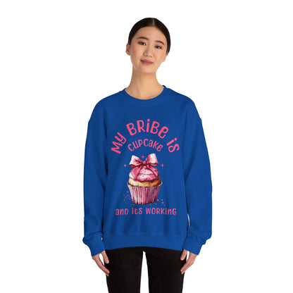 My Bribe Cupcake Makes and its working -  Watercolor Pink Cupcake Sweatshirt