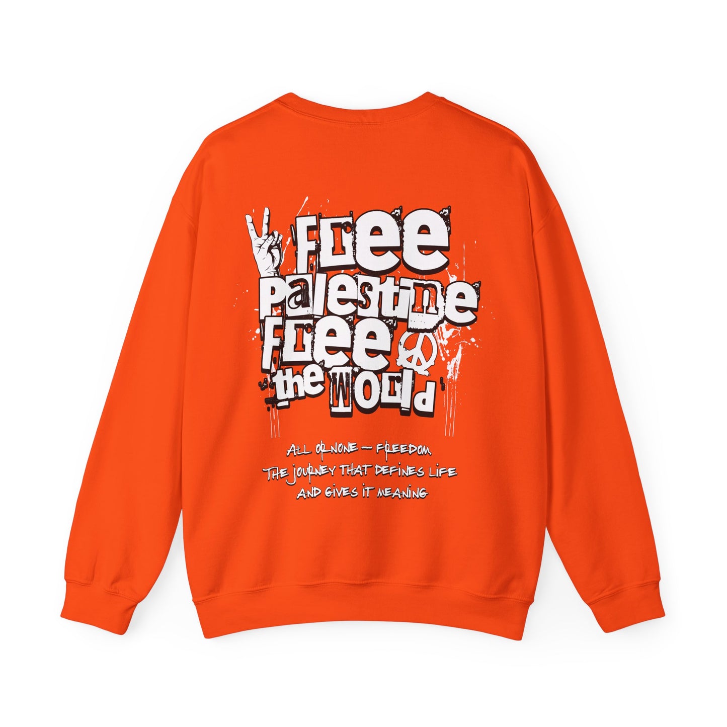 Free Palestine Free The World - Monochrome Graffiti Sweatshirt