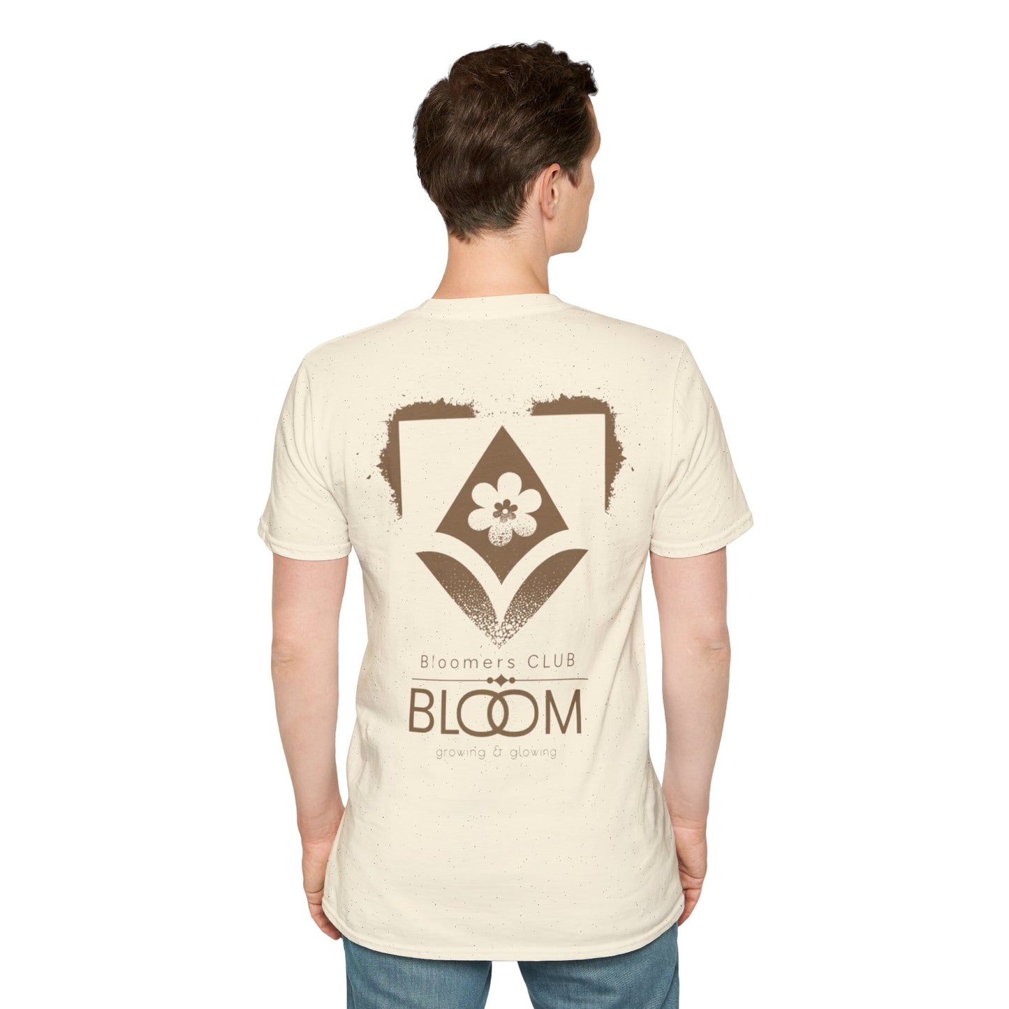 Blooming Club T-Shirt –  Typography Logo Style Floral Front And Back Design