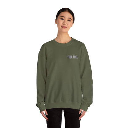 Free Free Free Palestine - Monochrome Metallic-like Style Typography  Front and Back Design Sweatshirt