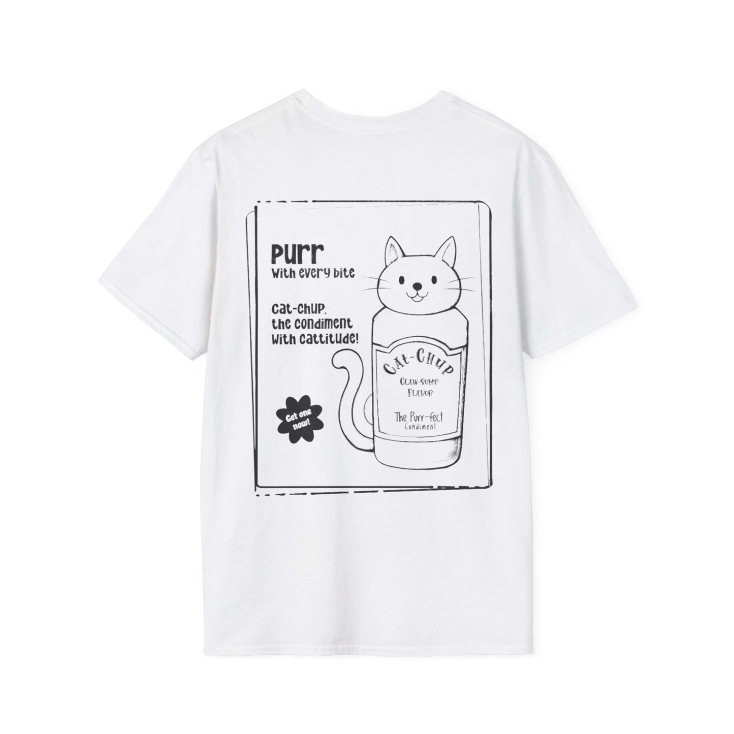 Cat-Chup T-Shirt - Cat-Shaped Catchup bottle Advertisement Design