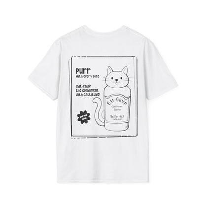 Cat-Chup T-Shirt - Cat-Shaped Catchup bottle Advertisement Design